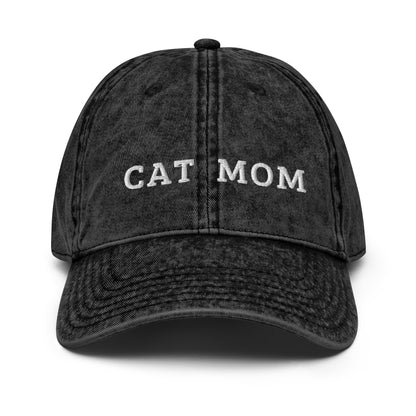 cat mom - Vintage Embroidered Hat