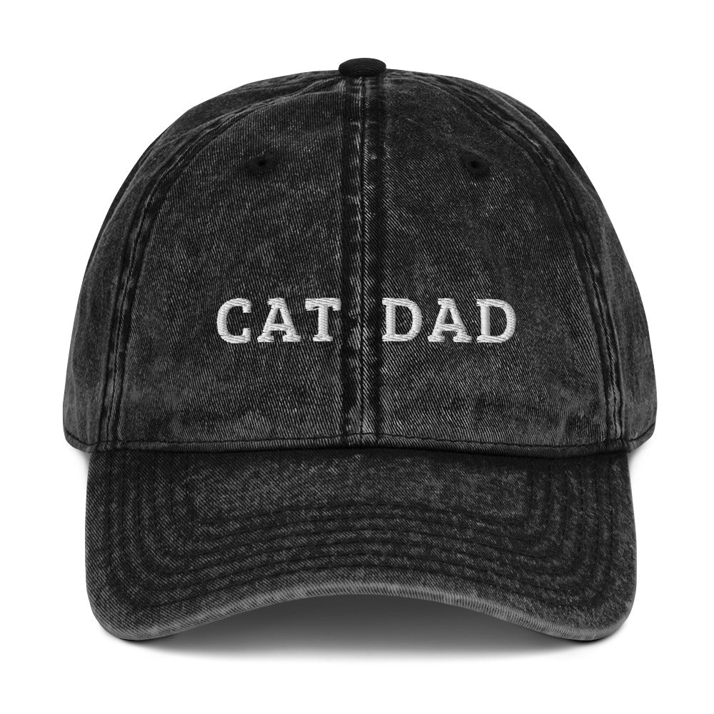 cat dad - Vintage Embroidered Hat