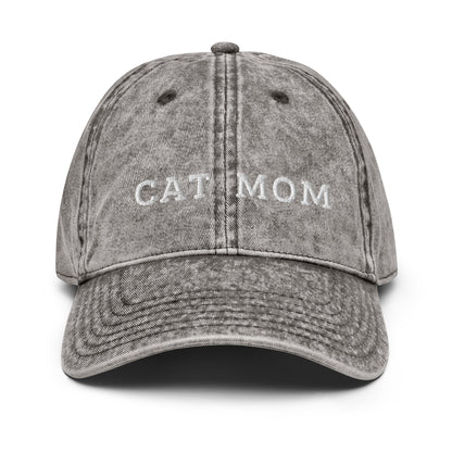 cat mom - Vintage Embroidered Hat