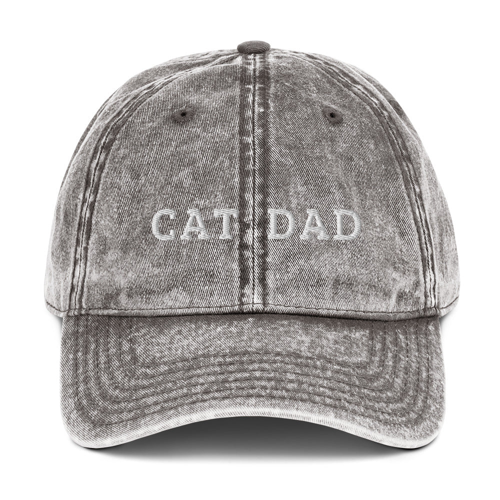 cat dad - Vintage Embroidered Hat
