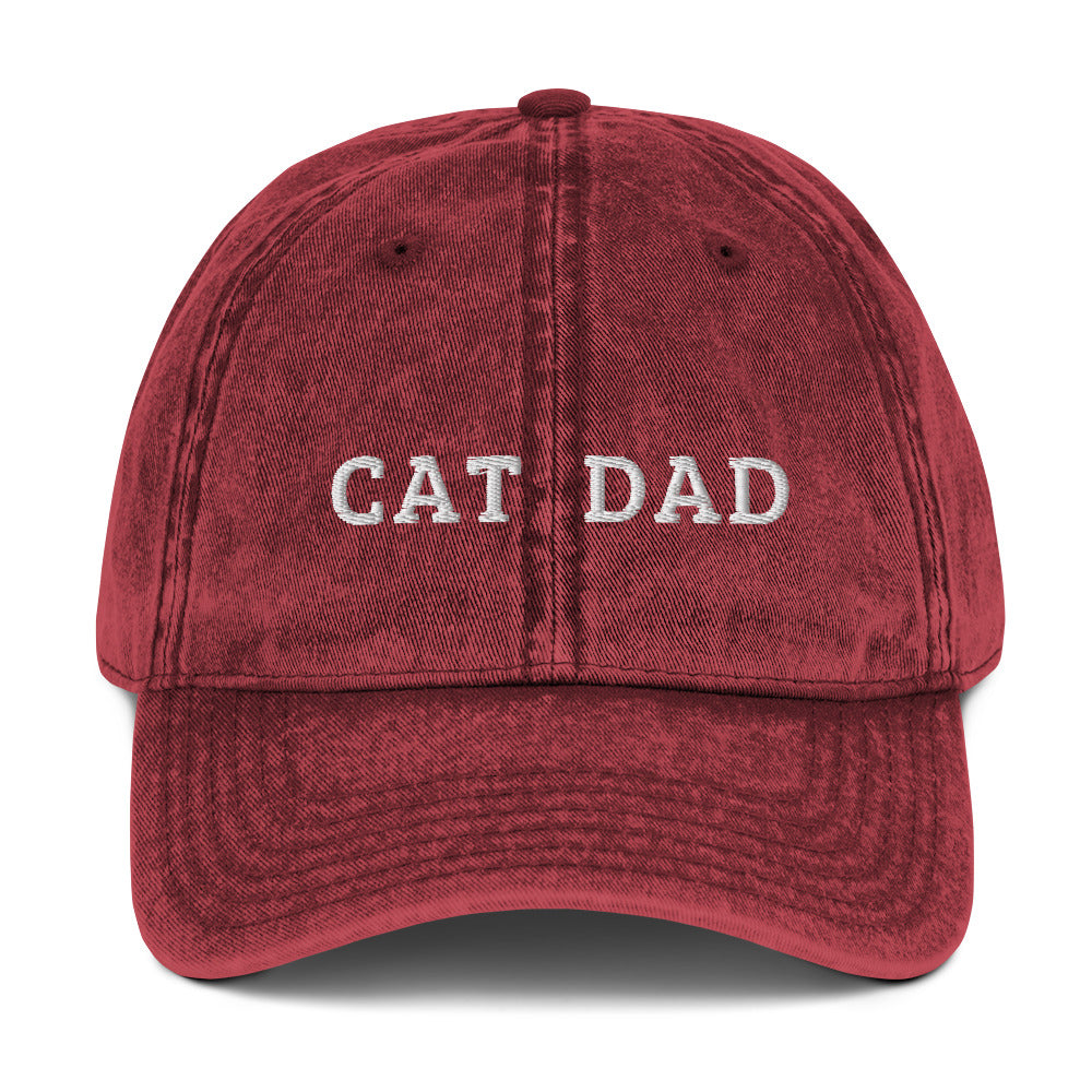 cat dad - Vintage Embroidered Hat