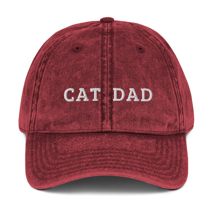 cat dad - Vintage Embroidered Hat
