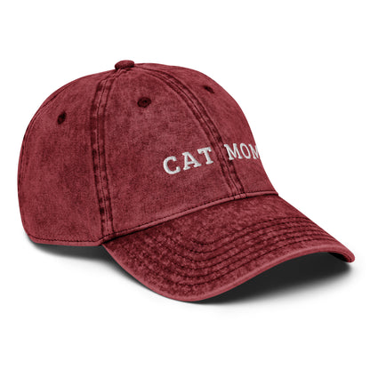 cat mom - Vintage Embroidered Hat
