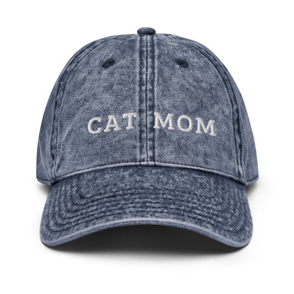 cat mom - Vintage Embroidered Hat