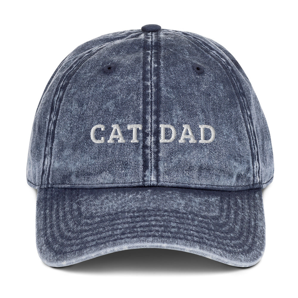 cat dad - Vintage Embroidered Hat