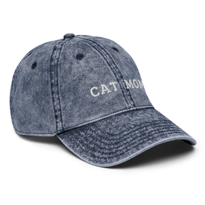 cat mom - Vintage Embroidered Hat